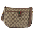 GUCCI GG Supreme Web Sherry Line Shoulder Bag PVC Beige 89 02 077 Auth BA6200-1