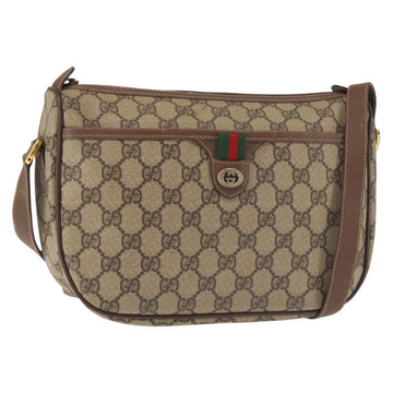 GUCCI GG Supreme Web Sherry Line Shoulder Bag PVC Beige 89 02 077 Auth BA6200