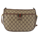 GUCCI GG Supreme Web Sherry Line Shoulder Bag PVC Beige 89 02 077 Auth BA6200-2