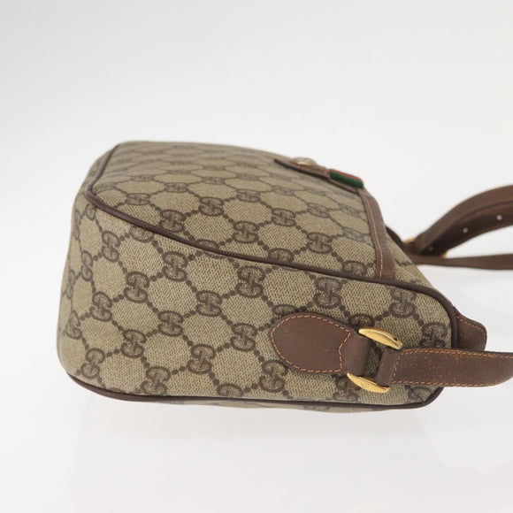 GUCCI GG Supreme Web Sherry Line Shoulder Bag PVC Beige 89 02 077 Auth BA6200