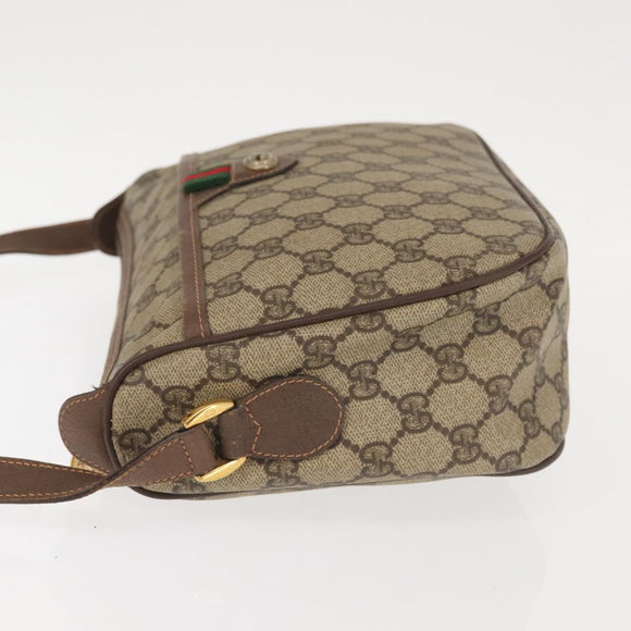 GUCCI GG Supreme Web Sherry Line Shoulder Bag PVC Beige 89 02 077 Auth BA6200