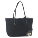 GUCCI GG Canvas Abbey Tote Bag Black Gold 169946 Auth BA6201-1