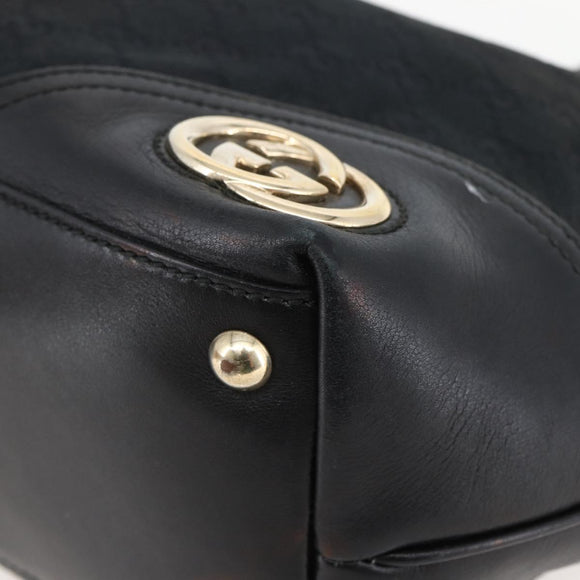 GUCCI GG Canvas Abbey Tote Bag Black Gold 169946 Auth BA6201