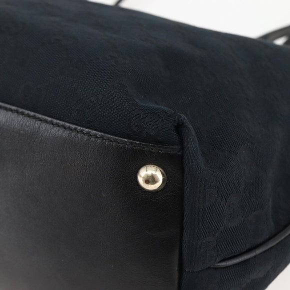 GUCCI GG Canvas Abbey Tote Bag Black Gold 169946 Auth BA6201