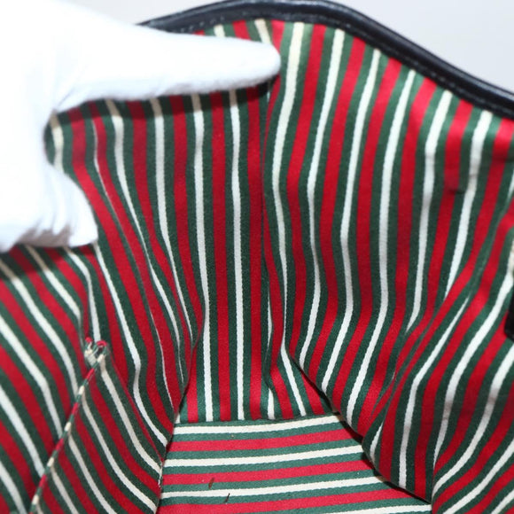 GUCCI GG Canvas Abbey Tote Bag Black Gold 169946 Auth BA6201