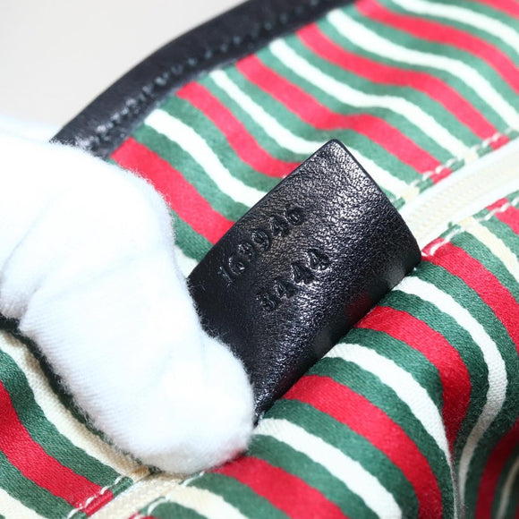 GUCCI GG Canvas Abbey Tote Bag Black Gold 169946 Auth BA6201