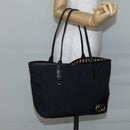 GUCCI GG Canvas Abbey Tote Bag Black Gold 169946 Auth BA6201-22