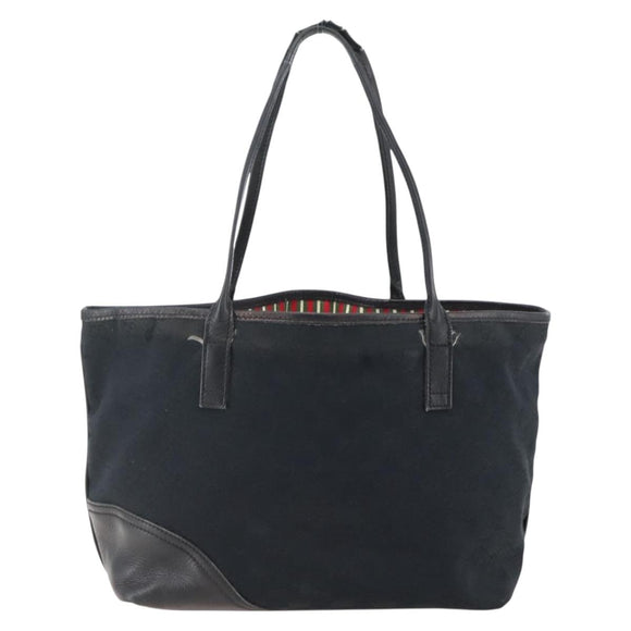 GUCCI GG Canvas Abbey Tote Bag Black Gold 169946 Auth BA6201