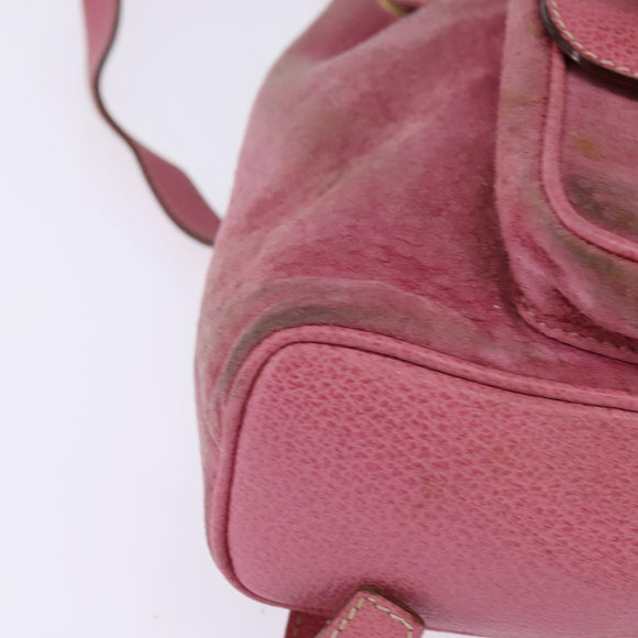 GUCCI Bamboo Backpack Suede Pink Gold 003 2034 0030 Auth BA6202