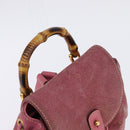 GUCCI Bamboo Backpack Suede Pink Gold 003 2034 0030 Auth BA6202-6