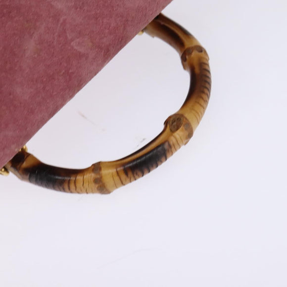 GUCCI Bamboo Backpack Suede Pink Gold 003 2034 0030 Auth BA6202