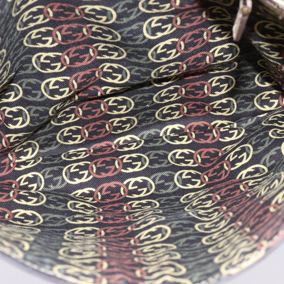 GUCCI Interlocking Shoulder Bag Leather Champagne Gold 167732 Auth BA6203