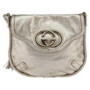 GUCCI Interlocking Shoulder Bag Leather Champagne Gold 167732 Auth BA6203-13