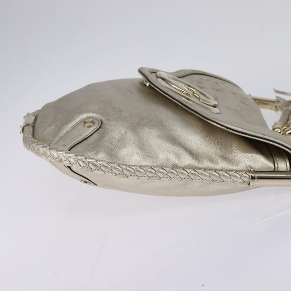 GUCCI Interlocking Schoudertas Leer Champagne Goud 167732 Auth BA6203