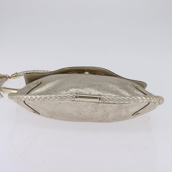 GUCCI Interlocking Schoudertas Leer Champagne Goud 167732 Auth BA6203