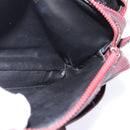 CELINE Macadam Canvas Shoulder Bag Bordeaux Gold Auth BA6206-17