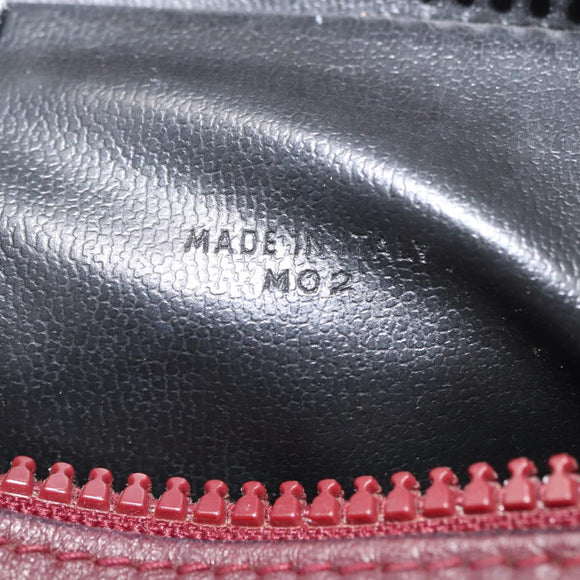 CELINE Macadam Canvas Shoulder Bag Bordeaux Gold Auth BA6206