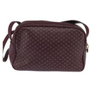 CELINE Macadam Canvas Shoulder Bag Bordeaux Gold Auth BA6206-2