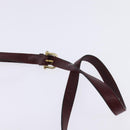 CELINE Macadam Canvas Shoulder Bag Bordeaux Gold Auth BA6206-8