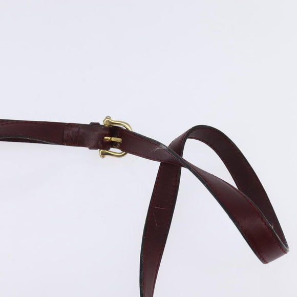 CELINE Macadam Canvas Shoulder Bag Bordeaux Gold Auth BA6206