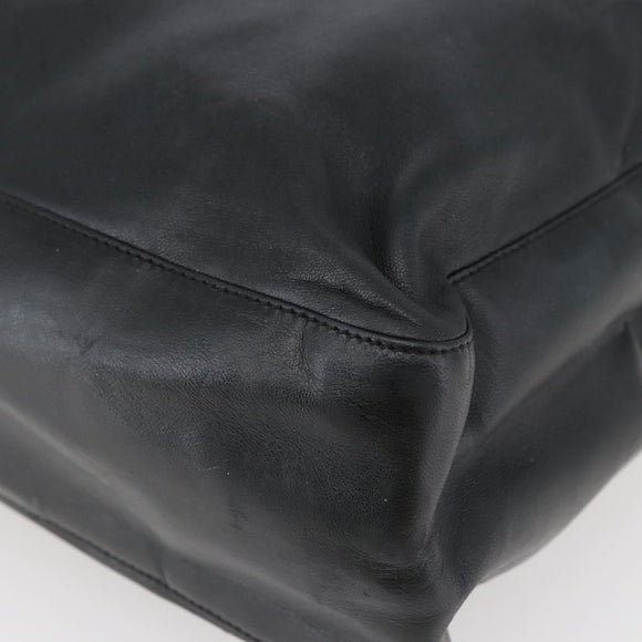 PRADA Shoulder Bag Leather Black Auth BA6207