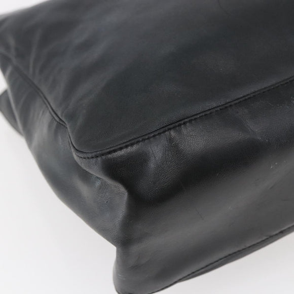 PRADA Shoulder Bag Leather Black Auth BA6207