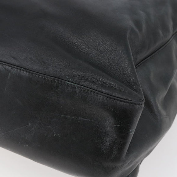 PRADA Shoulder Bag Leather Black Auth BA6207