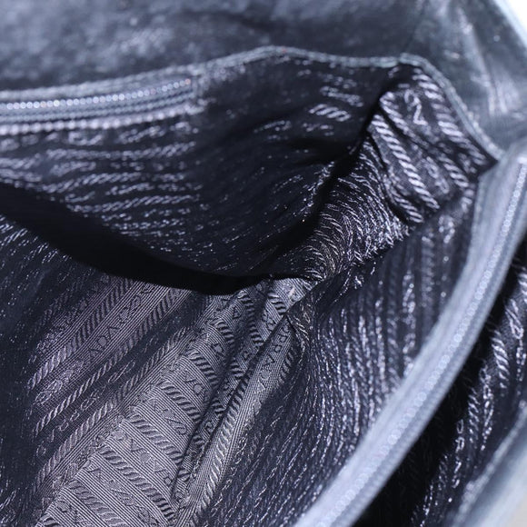 PRADA Shoulder Bag Leather Black Auth BA6207