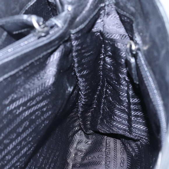 PRADA Shoulder Bag Leather Black Auth BA6207