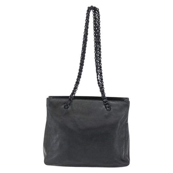 PRADA Shoulder Bag Leather Black Auth BA6207