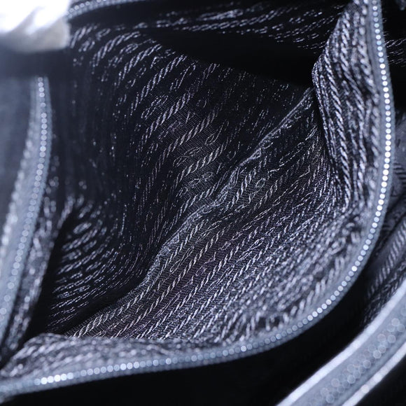 PRADA Shoulder Bag Leather Black Auth BA6207