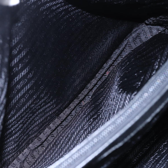 PRADA Shoulder Bag Leather Black Auth BA6207