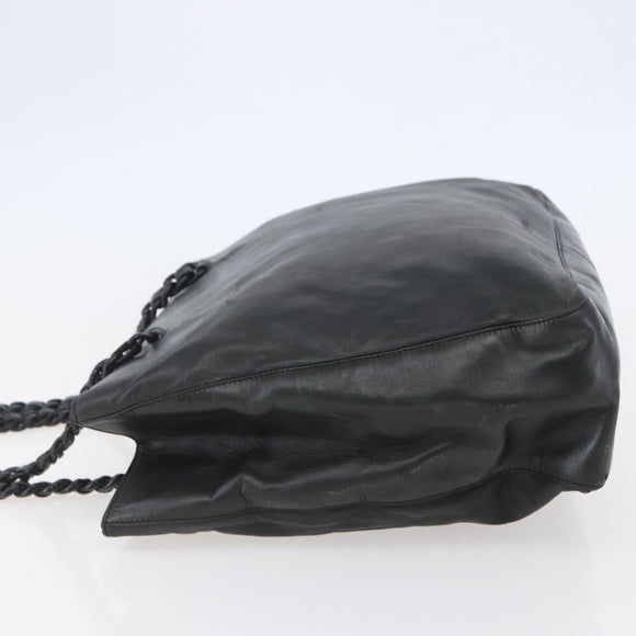 PRADA Shoulder Bag Leather Black Auth BA6207