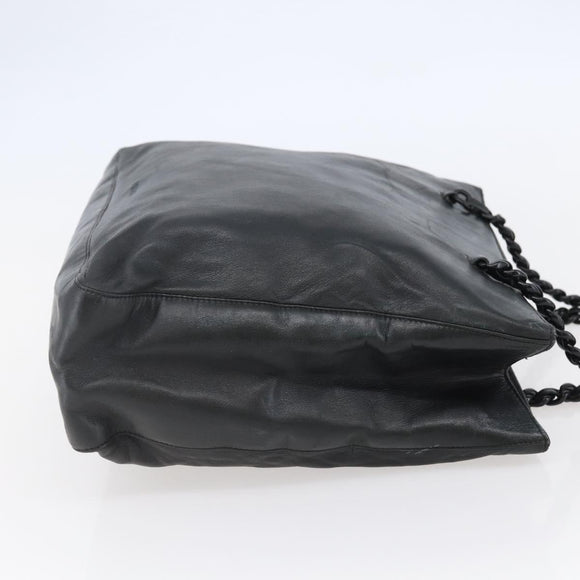 PRADA Shoulder Bag Leather Black Auth BA6207