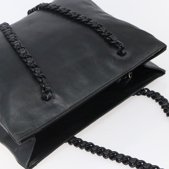 PRADA Shoulder Bag Leather Black Auth BA6207