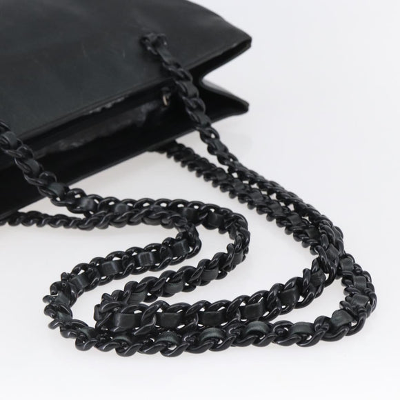 PRADA Shoulder Bag Leather Black Auth BA6207