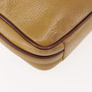 CARTIER Shoulder Bag Leather Beige Gold Auth BA6209-15