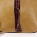 CARTIER Shoulder Bag Leather Beige Gold Auth BA6209-10