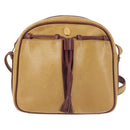 CARTIER Shoulder Bag Leather Beige Gold Auth BA6209-13