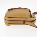 CARTIER Shoulder Bag Leather Beige Gold Auth BA6209-3