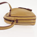 CARTIER Shoulder Bag Leather Beige Gold Auth BA6209-4