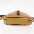 CARTIER Shoulder Bag Leather Beige Gold Auth BA6209-5
