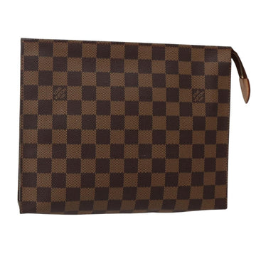 LOUIS VUITTON Damier Ebene Poche Toilette 26 Pouch N47543 LV Auth BA6219