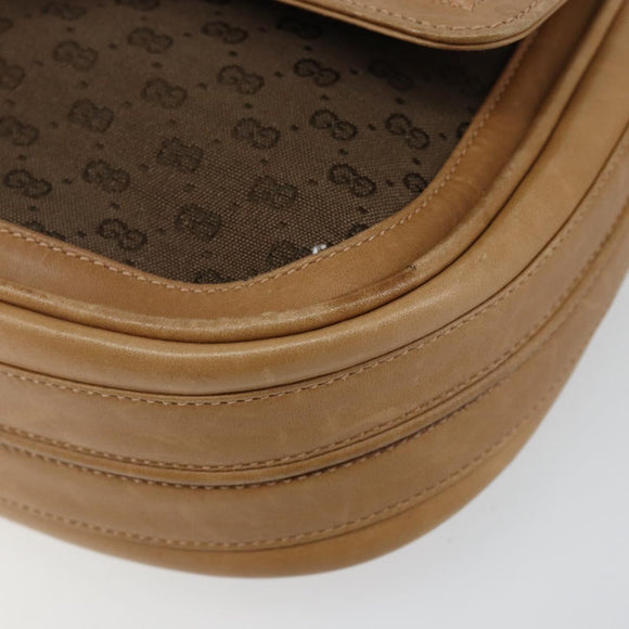 GUCCI Micro GG Canvas Shoulder Bag Brown Gold Auth BA6220