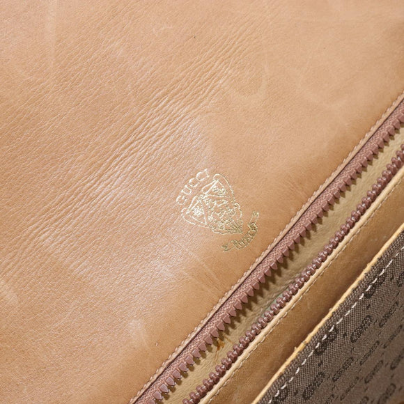 GUCCI Micro GG Canvas Shoulder Bag Brown Gold Auth BA6220