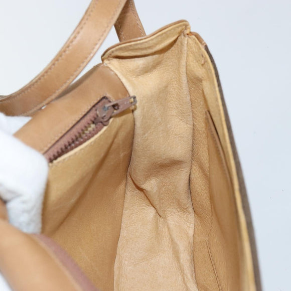 GUCCI Micro GG Canvas Shoulder Bag Brown Gold Auth BA6220