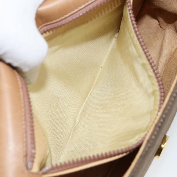 GUCCI Micro GG Canvas Shoulder Bag Brown Gold Auth BA6220