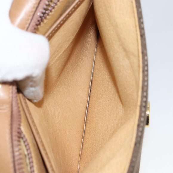 GUCCI Micro GG Canvas Shoulder Bag Brown Gold Auth BA6220