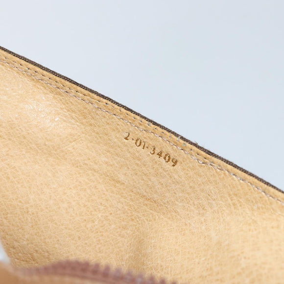 GUCCI Micro GG Canvas Shoulder Bag Brown Gold Auth BA6220