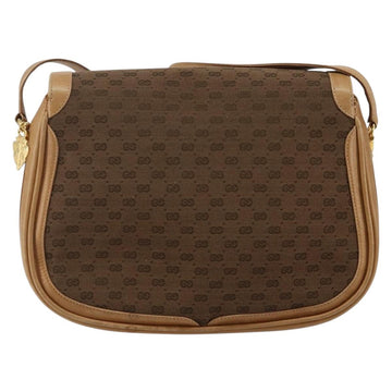 GUCCI Micro GG Canvas Shoulder Bag Brown Gold Auth BA6220 - 0